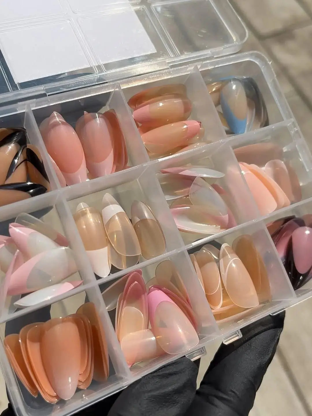 144 Pcs Multicolor False Nails Box Stylish Durable Easy To Use For Everyday Fashion Parties And Nail Art Designs